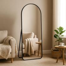 Espelho Moldura Alumínio Oval 170x70 Suporte de chão com Base Reta Corpo Inteiro, Decorativo Moderno Espelho Moldura Alumínio Oval 170x70 Suporte de chão com Base Reta Corpo Inteiro, Decorativo Moderno