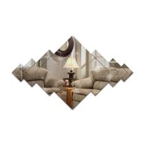 Espelho Mosaico Acrílico Losango Quinas Quarto Sala
