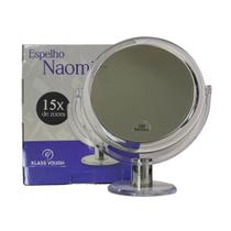 Espelho Naomi Dupla Face Com 15x de Zoom Aumento Com Suporte de Mesa BM-2918 Klass Vough