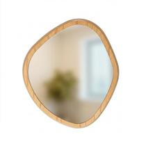 Espelho nisus orgânico 2 base em madeira mdf laminado 60x52cm - amêndoa Espelho nisus orgânico 2 base em madeira mdf laminado 60x52cm - amêndoa
