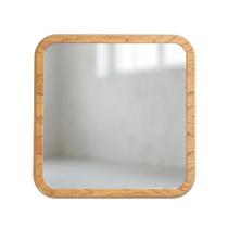 Espelho nisus quadrado base em madeira mdf laminado 70x70 cm - amêndoa Espelho nisus quadrado base em madeira mdf laminado 70x70 cm - amêndoa