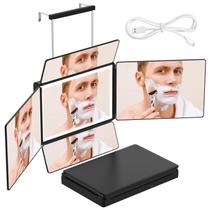 Espelho OLIBUY, 5 vias, 360, com corte automático de cabelo, vidro transparente Espelho OLIBUY, 5 vias, 360, com corte automático de cabelo, vidro transparente