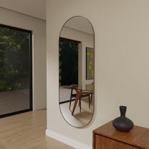 Espelho Orgânico 115cm x 55cm E07 Moldura Couro Café Luxo Quarto Decorativo Decoração