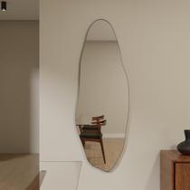 Espelho Orgânico 115cm x 60cm E05 Moldura Couro Café