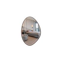 Espelho Organico 40x30 Cm Moldura Couro Decorativo Preto - Group Royalle