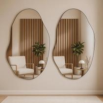 Espelho Orgânico 70x50 cm Kit 2 unidades Design Moderno Para Banheiro Lavabo Sala Quarto Espelho Orgânico 70x50 cm Kit 2 unidades Design Moderno Para Banheiro Lavabo Sala Quarto