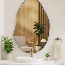 Espelho Orgânico 70x50 Moderno Anti Distorção Sala Quarto Banheiro Móveis Bonatto