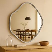 Espelho Orgânico 70x50 Moldura Cobre Alumínio Parede Design Moderno Decorativo