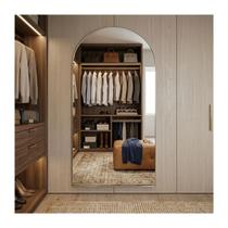 Espelho Orgânico 90x40 Lapidado com Suporte Decorativo Parede Sala Quarto Banheiro