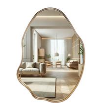 Espelho Orgânico 91x66 Com Borda Em Madeira Natural Boreal G Quarta Sala Banheiro Decorativo Luxuoso