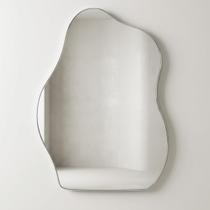 Espelho Orgânico Assimétrico 70x50cm Lopazzi Acabamento Lapidado Premium Com Suporte De Instalação