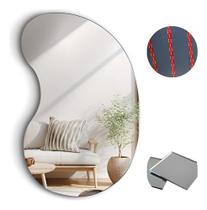Espelho Orgânico Bean 60x40cm Vidro Lapidado Moderno Premium -