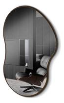 Espelho Orgânico Cloud 60x40cm Moldura Couro Moderno Premium -