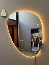Espelho Orgânico Com Led 80x60cm Decorativo Sala Banheiro