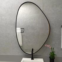Espelho Orgânico Com Moldura Preta, Espelho Sem Formato Forma Diferente Torto - CEBRACE