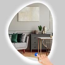Espelho Orgânico com sensor touch, Led Branco frio , com pendurador - banheiro, lavabo, aparador