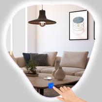 Espelho Orgânico com sensor touch, Led Branco frio , com pendurador - banheiro, lavabo, aparador