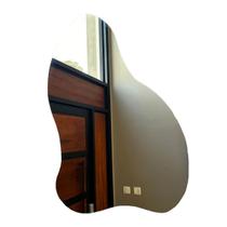 Espelho Organico de Parede 70x50 Lapidado Polido Decorativo Espelho Organico de Parede 70x50 Lapidado Polido Decorativo