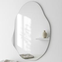 Espelho Orgânico Decorativo 70x50cm Dupla Face Design Moderno Fita 3M Instalação Fácil