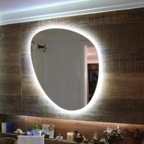 Espelho Orgânico Decorativo Com Led 70x50cm Sala Banheiro