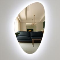 Espelho Orgânico Decorativo Com Led Branco Frio 95x67cm