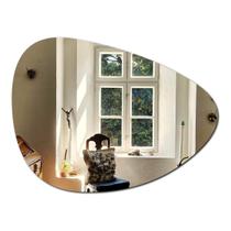 Espelho Organico Decorativo De Parede Lapidado 60 X 45 Cm De Vidro Prata Para Banheiro - Houseria