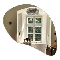 Espelho Organico Decorativo De Parede Lapidado 60 X 56 Cm De Vidro Prata Para Banheiro
