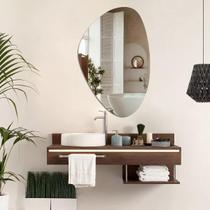 Espelho Orgânico Decorativo de Parede Tamanho 70x50cm com Suporte para Pendurar Espelho Orgânico Decorativo de Parede Tamanho 70x50cm com Suporte para Pendurar