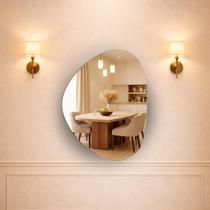 Espelho Orgânico Decorativo de Parede Tamanho 70x50cm com Suporte para Pendurar Espelho Orgânico Decorativo de Parede Tamanho 70x50cm com Suporte para Pendurar