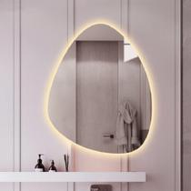 Espelho orgânico decorativo iluminado com led quente 80x90cm