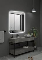 Espelho Orgânico Decorativo Lapidado com LED 60X60 cm E14 para Sala, Quarto, Banheiro, Cozinha, 6000K 110v (LED FRIO)
