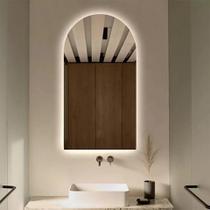 Espelho Orgânico Decorativo Lapidado com LED 90x60 cm E13 para Sala, Quarto, Banheiro, Cozinha, 3000K 220v (LED QUENTE)