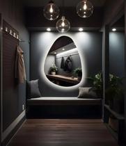 Espelho Orgânico Decorativo Lapidado com LED 90x65 cm E02 para Sala, Quarto, Banheiro, Cozinha, 6000K 110v (LED FRIO) Espelho Orgânico Decorativo Lapidado com LED 90x65 cm E02 para Sala, Quarto, Banheiro, Cozinha, 6000K 110v (LED FRIO)