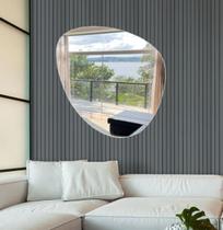 Espelho Orgânico Decorativo Sala Vertical 80cm Com Suporte