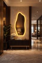 Espelho Orgânico E06 100X35Cm Led Jateado Borda Infinita Bivolt AMARELO BRANCO FRIO Decorativo Multiuso Espelho Orgânico E06 100X35Cm Led Jateado Borda Infinita Bivolt AMARELO BRANCO FRIO Decorativo Multiuso