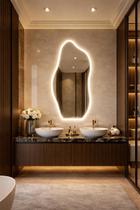 Espelho Orgânico E06 90X40Cm Led Jateado Borda Infinita Bivolt AMARELO BRANCO FRIO Decorativo Multiuso Espelho Orgânico E06 90X40Cm Led Jateado Borda Infinita Bivolt AMARELO BRANCO FRIO Decorativo Multiuso
