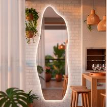 Espelho Organico Flame 150x50cm Com Led Espelho de Parede Para Sala Quarto Decorativo