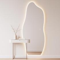 Espelho Orgânico Grande 170x70 LED Touch 3 Cores Decorativo Grande Moderno Quarto Banheiro Sala