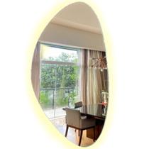 Espelho Orgânico Grande 95cm Decorativo C/ Led Branco Quente Espelho Orgânico Grande 95cm Decorativo C/ Led Branco Quente