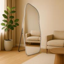 Espelho Orgânico Grande Corpo Todo 150x60 Suporte de Chão Sala Loja Provador Hall