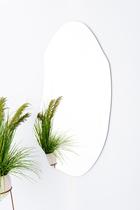 Espelho Orgânico Grande Decorativo 115cm X 60cm Lapidado com Suporte Fixo - Vários Modelos e Formatos
