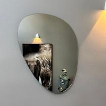 Espelho Orgânico Grande Decorativo 51x35cm Casa Moderna