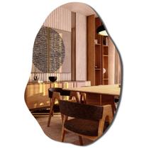 Espelho Orgânico Grande Decorativo 70x50 com Dupla face Moderno