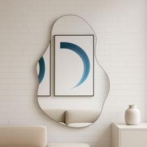 Espelho Orgânico grande Decorativo Banheiro Sala 70x50 Lapidado - LOPAZZI