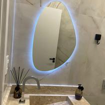 Espelho Orgânico Grande Decorativo Com LED 85x55 Quarto Sala Banheiro Espelho Orgânico Grande Decorativo Com LED 85x55 Quarto Sala Banheiro