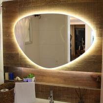Espelho Orgânico Grande Decorativo Com Led 95x67cm Horizontal