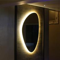 Espelho Orgânico Grande Decorativo Com Led 95x67cm