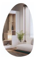 Espelho Orgânico Grande Decorativo De Parede 100 X 70 Cm Premium Forma Ovalado - Amplo Espaço
