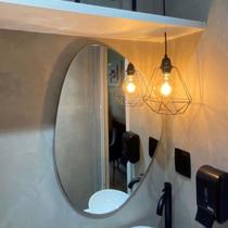 Espelho Orgânico Grande Decorativo Lapidado Sala 80x60cm - Mercca
