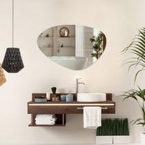 Espelho Orgânico Grande Lapidado 85x55cm Banheiro Quarto Sala Espelho Orgânico Grande Lapidado 85x55cm Banheiro Quarto Sala